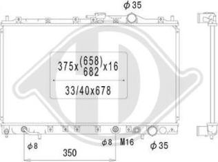 Diederichs DCM2461 - Радіатор, охолодження двигуна autocars.com.ua