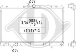 Diederichs DCM2525 - Радіатор, охолодження двигуна autocars.com.ua