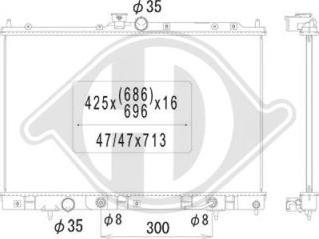 Diederichs DCM2538 - Радіатор, охолодження двигуна autocars.com.ua