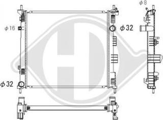 Diederichs DCM2546 - Радіатор, охолодження двигуна autocars.com.ua