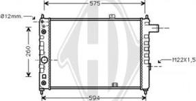 Diederichs DCM2559 - Радіатор, охолодження двигуна autocars.com.ua