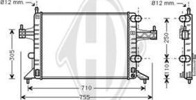 Diederichs DCM2640 - Радіатор, охолодження двигуна autocars.com.ua