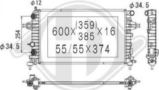 Diederichs DCM2659 - Радіатор, охолодження двигуна autocars.com.ua