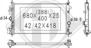 Diederichs DCM2692 - Радіатор, охолодження двигуна autocars.com.ua