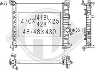 Diederichs DCM2707 - Радіатор, охолодження двигуна autocars.com.ua