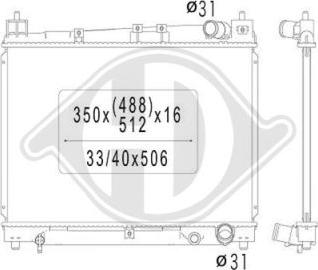 Diederichs DCM3213 - Радіатор, охолодження двигуна autocars.com.ua