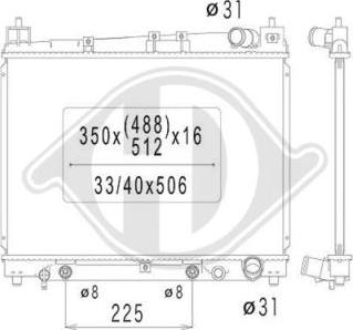 Diederichs DCM3214 - Радіатор, охолодження двигуна autocars.com.ua