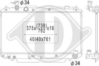 Diederichs DCM3229 - Радіатор, охолодження двигуна autocars.com.ua