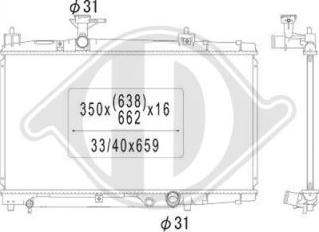 Diederichs DCM3243 - Радіатор, охолодження двигуна autocars.com.ua