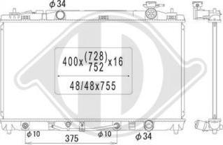 Diederichs DCM3308 - Радіатор, охолодження двигуна autocars.com.ua