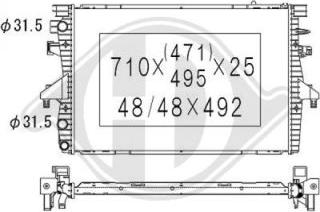 Diederichs DCM3448 - Радіатор, охолодження двигуна autocars.com.ua