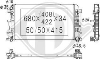 Diederichs DCM3456 - Радіатор, охолодження двигуна autocars.com.ua