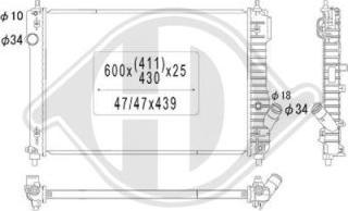 Diederichs DCM3609 - Радіатор, охолодження двигуна autocars.com.ua