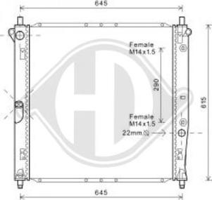 Diederichs DCM3626 - Радіатор, охолодження двигуна autocars.com.ua