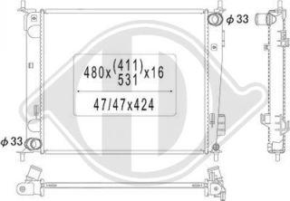 Diederichs DCM3801 - Радіатор, охолодження двигуна autocars.com.ua