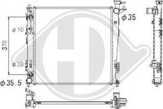 Diederichs DCM3825 - Радіатор, охолодження двигуна autocars.com.ua