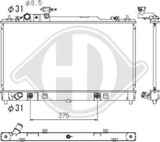 Diederichs DCM3847 - Радіатор, охолодження двигуна autocars.com.ua