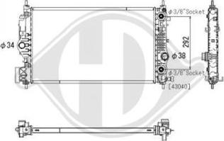 Diederichs DCM3854 - Радіатор, охолодження двигуна autocars.com.ua