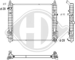 Diederichs DCM3858 - Радіатор, охолодження двигуна autocars.com.ua