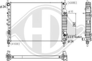 Diederichs DCM3875 - Радіатор, охолодження двигуна autocars.com.ua