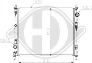 Diederichs DCM3894 - Радіатор, охолодження двигуна autocars.com.ua