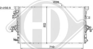 Diederichs DCM3905 - Радіатор, охолодження двигуна autocars.com.ua