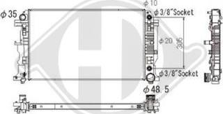 Diederichs DCM3908 - Радіатор, охолодження двигуна autocars.com.ua