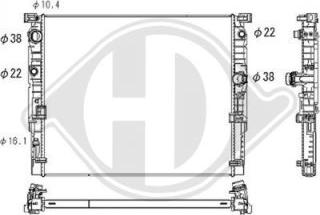 Diederichs DCM3923 - Радіатор, охолодження двигуна autocars.com.ua