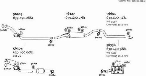 Dinex 350000027_03 - Система випуску ОГ autocars.com.ua