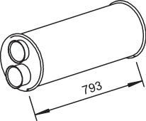 Dinex 80409 - Середній / кінцевий глушник ОГ autocars.com.ua