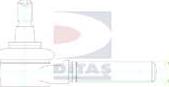 Ditas A2-1152 - Наконечник рульової тяги, кульовий шарнір autocars.com.ua