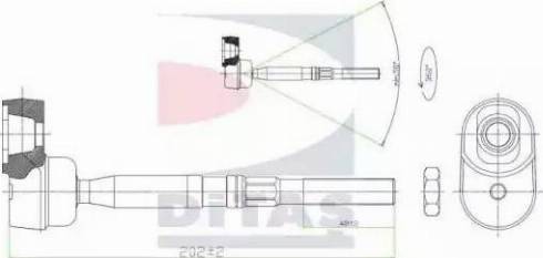 Ditas A2-5408 - Осьовий шарнір, рульова тяга autocars.com.ua