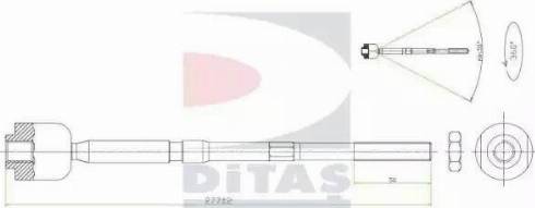 Ditas A2-5629 - Осьовий шарнір, рульова тяга autocars.com.ua