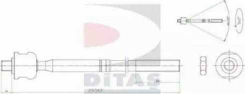 Ditas A2-5633 - Осьовий шарнір, рульова тяга autocars.com.ua