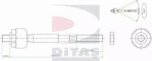 Ditas A2-5637 - Осьовий шарнір, рульова тяга autocars.com.ua