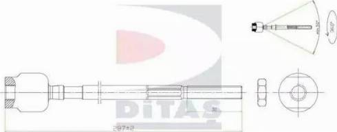 Ditas A2-5656 - Осьовий шарнір, рульова тяга autocars.com.ua