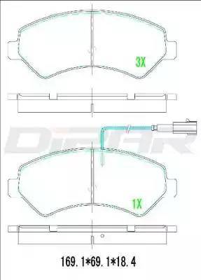 Ditas DFB2713 - Тормозные колодки, дисковые, комплект autodnr.net