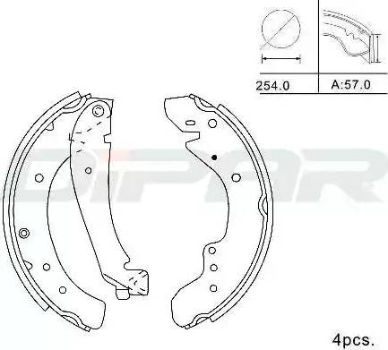 Ditas DPB1005 - Комплект гальм, барабанний механізм autocars.com.ua