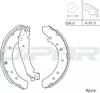 Ditas DPB1006 - Комплект гальм, барабанний механізм autocars.com.ua