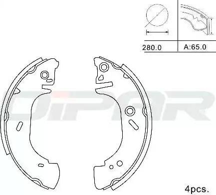 Ditas DPB1008 - Комплект гальм, барабанний механізм autocars.com.ua