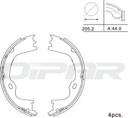 Ditas DPB1009 - Комплект тормозных колодок, барабанные autodnr.net