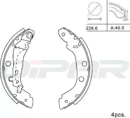 Ditas DPB1018 - Комплект гальм, барабанний механізм autocars.com.ua