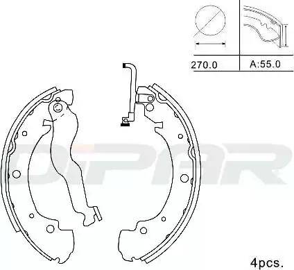 Ditas DPB1023 - Комплект гальм, барабанний механізм autocars.com.ua