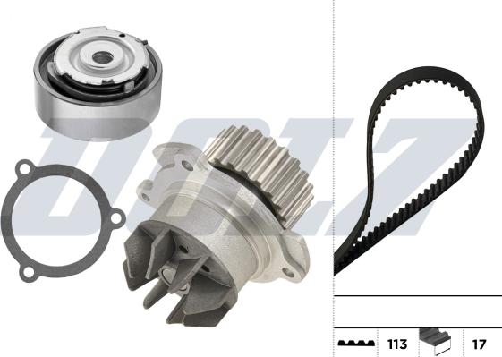 DOLZ KD296 - Водяний насос + комплект зубчатого ременя autocars.com.ua