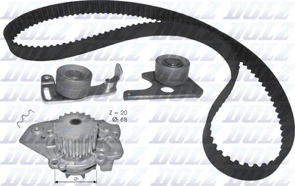 DOLZ KD329 - Водяной насос + комплект зубчатого ремня autodnr.net