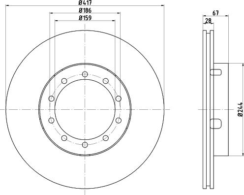 DT Spare Parts 7.36013 - Гальмівний диск autocars.com.ua