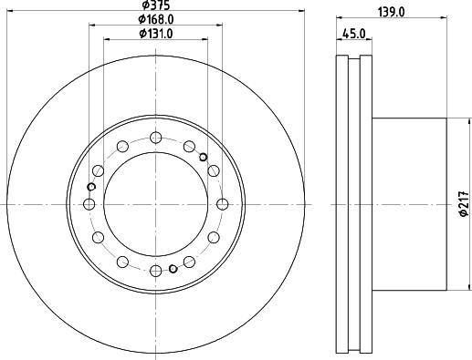 DT Spare Parts 10.34101 - Гальмівний диск autocars.com.ua