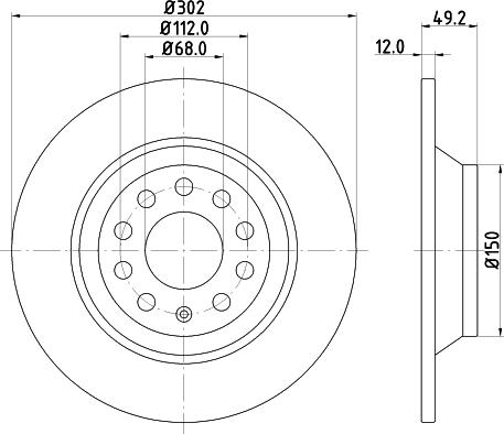 DON PCD10492 - Гальмівний диск autocars.com.ua