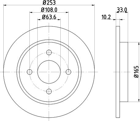 DON PCD10722 - Гальмівний диск autocars.com.ua