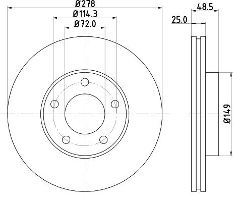 DON PCD11152 - Тормозной диск avtokuzovplus.com.ua